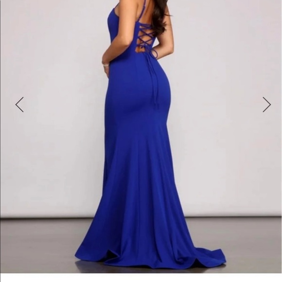 LEIGHTON FORMAL LACE-UP CREPE DRESS SZ 3 - Picture 1 of 6